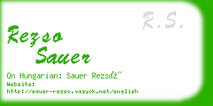 rezso sauer business card
